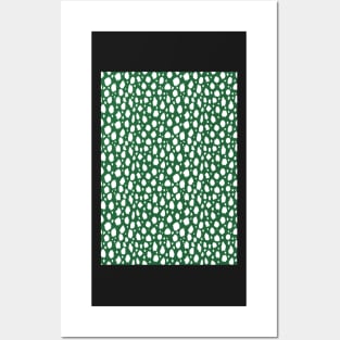 Green and White Spot Dalmatian Pattern Posters and Art